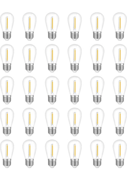 30'lu Paket Dış Mekan Ampul Dizisi, Su Geçirmez S14 Yedek Ampul, E26 Tabanlı Sıcak Beyaz (Yurt Dışından)