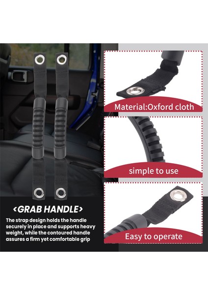 Jeep Wrangler Jk Tj Için 2 Adet Siyah Arka Koltuk Emniyet Tutma Kolu Dolgulu Destek Çubukları (Yurt Dışından) fırsatları