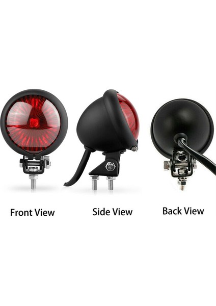 Harley Yamaha Honda Retro Fren Lambası Için 12V LED Arka Stop Lambası Kırmızı Lens (Yurt Dışından) fırsatları