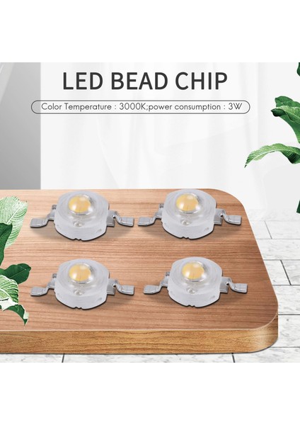 10 Adet Yüksek Güçlü 2 Pin 3W Sıcak Beyaz LED Boncuk Yayıcı 100-110LM (Yurt Dışından) fiyatları