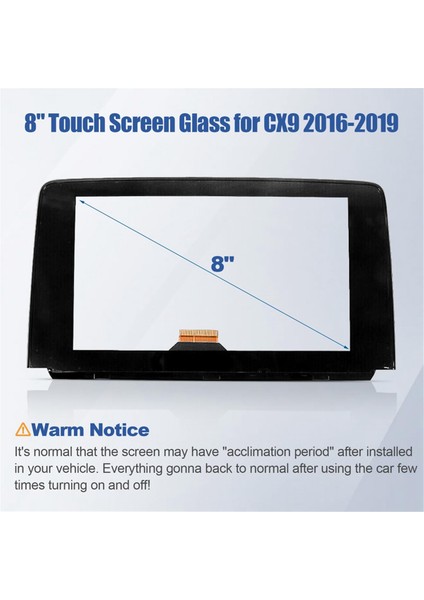 Mazda Cx9 Cx-9 2016-2019 TK49-611J0 TK49-611JA TK49-611JB Için 8 Inç Dokunmatik Ekran Cam Sayısallaştırıcı Navigasyon Değişimi (Yurt Dışından) fiyatları