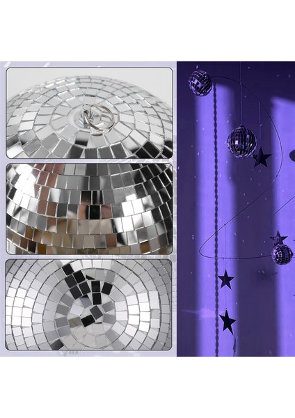 30 cm Disko Işığı Ayna Topu, Sahne Yansıtıcı Parti Ayna Topları, Dans, Doğum Günü, Ev Için Askılı Halkalarla Gümüş (Yurt Dışından)