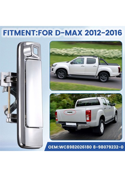 Isuzu D-Max Colorado 12-16 Bagaj Kapağı Kolu Döşeme Plakası B Için Krom Bagaj Kapağı Döşeme Kapağı WC8982026180 8-98079232-0 (Yurt Dışından) indirimleri