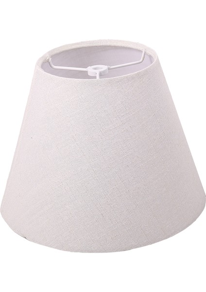 Abajur Keten Kumaş Beyaz Abajur Küçük 5 Inç Üst Çap x 9 Inç Alt Çap x 7 Inç Yükseklik (Altın Iplikli Beyaz) (Yurt Dışından)