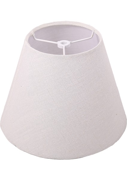Abajur Keten Kumaş Beyaz Abajur Küçük 5 Inç Üst Çap x 9 Inç Alt Çap x 7 Inç Yükseklik (Altın Iplikli Beyaz) (Yurt Dışından) modelleri