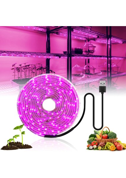 LED Büyüme Işığı Tam Spektrum 5V USB Büyüme Işığı Şeridi 2835 LED Bitki Lambaları Bitkiler Için Sera Hidroponik Yetiştirme 100CM (Yurt Dışından) modelleri