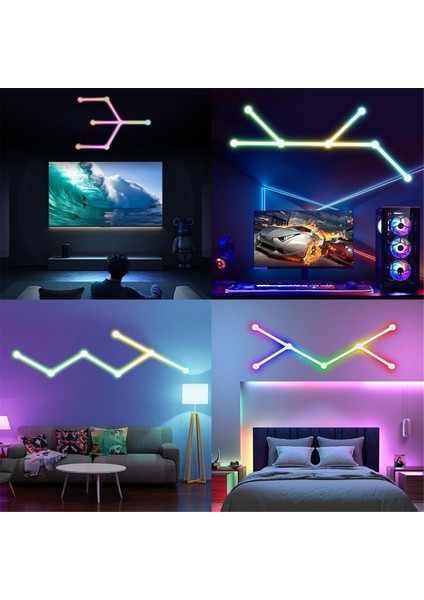 USB Akıllı Duvar Lambası Rgb LED Işık Çubukları 16 Milyon Renk Siyah (Yurt Dışından) modelleri