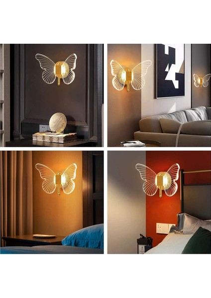 10W Kısılabilir LED Kelebek Duvar Lambası Altın Kelebek Duvar Lambası (Yurt Dışından) fiyatları