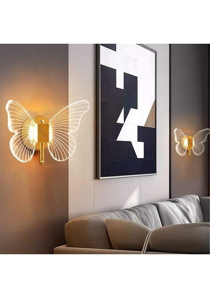 10W Kısılabilir LED Kelebek Duvar Lambası Altın Kelebek Duvar Lambası (Yurt Dışından) indirimleri