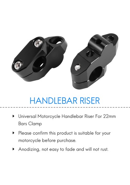 Honda Suzukı Kawasakı Yamaha Siyah Için 22 mm Çubuk Kelepçesi Için Evrensel Motosiklet Gidon Yükseltici (Yurt Dışından) modelleri