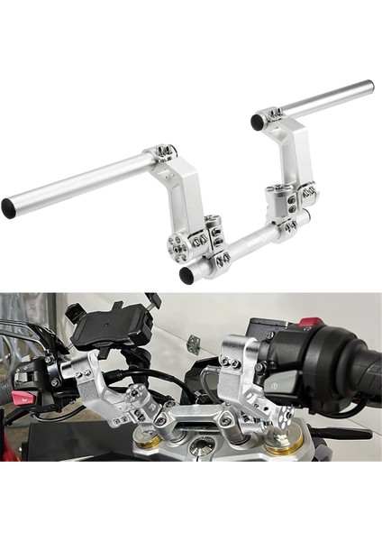 Ayarlanabilir Motosiklet Gidonu, Gidon, Çıkarılabilir Direksiyon Askıları, Gidon Sistemi 125CC Scooter Için Gümüş (Yurt Dışından) modelleri