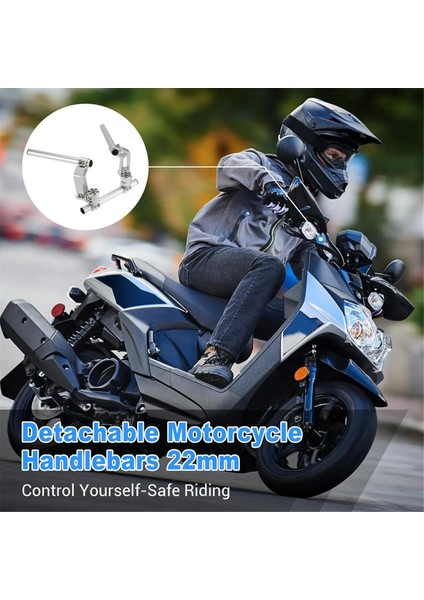 Ayarlanabilir Motosiklet Gidonu, Gidon, Çıkarılabilir Direksiyon Askıları, Gidon Sistemi 125CC Scooter Için Gümüş (Yurt Dışından) fırsatları