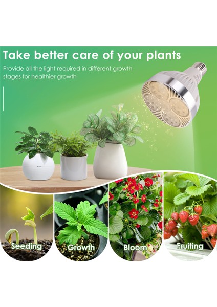 E27 Bitki Lambası Ampulü 35W LED Bitki Yetiştirme Işığı Tam Spektrum Sıcak Beyaz Işık Iç Mekan Bahçe Serası Için (Yurt Dışından) indirimleri