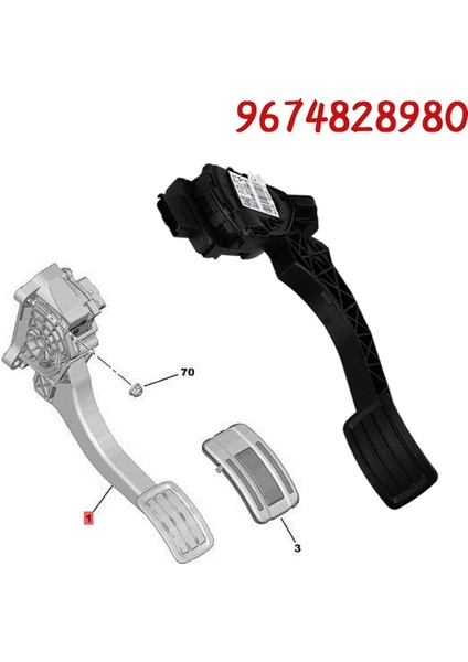 Peugeot 308 (T9) 408 3008 (P84E) 5T93 M43 Gaz Pedalı Sensörü Için Araç Gaz Pedalı Tertibatı 9674828980 (Yurt Dışından) fiyatları