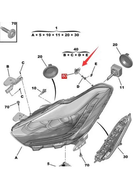 9672905880 Araba Far Montaj Klipsi Far Klipsi Peugeot Citroen DS4S Ds5 DS5LS Ds6 Için Far Sabitleme Klipsi (Yurt Dışından) indirimleri