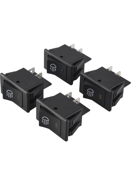 4x 12V 35A Araba Kamyon Tekne Sis Lambası Salıncak Anahtarı LED Işık Gösterge Paneli Geçiş 4pin Siyah (Yurt Dışından)