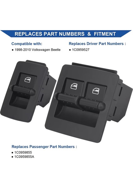 Vw Beetle 1998 1999 2000-2010 Için Sol Sağ Elektrikli Cam Anahtarı Cam Kaldırma Anahtarı 1C0959527 1C0959855 (Yurt Dışından) indirimleri