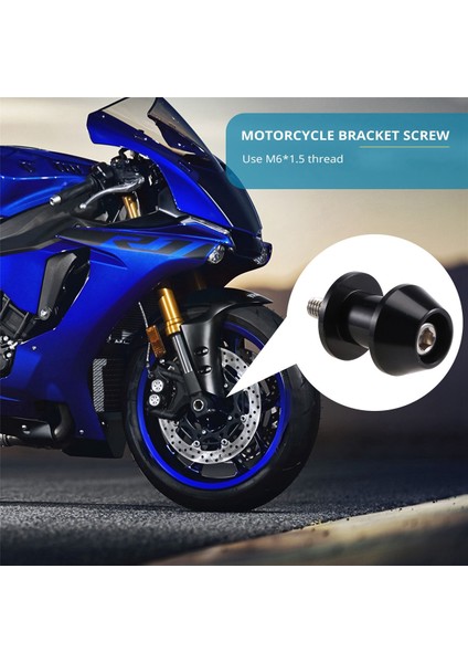 2 Adet M6 X1.5 Motosiklet Cnc Salıncak Kolu Kaydırıcı Makaraları Stand Vida Yamaha Aprilia (Siyah) (Yurt Dışından) fiyatları