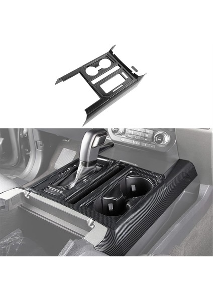 Ford F150 2015-2020 Abs Karbon Fiber Araç Orta Konsol Vites Kolu Bardak Tutucu Panel Çerçeve Dekoratif Etiket (Yurt Dışından) fiyatları