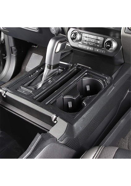 Ford F150 2015-2020 Abs Karbon Fiber Araç Orta Konsol Vites Kolu Bardak Tutucu Panel Çerçeve Dekoratif Etiket (Yurt Dışından) modelleri