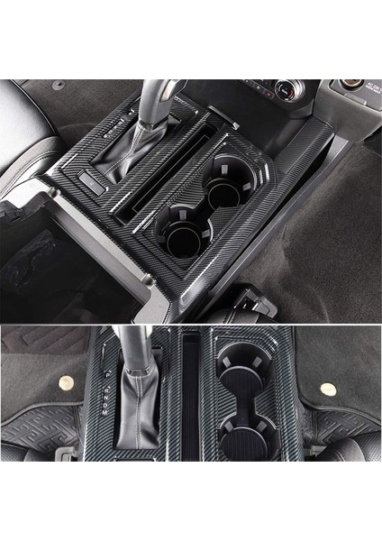 Ford F150 2015-2020 Abs Karbon Fiber Araç Orta Konsol Vites Kolu Bardak Tutucu Panel Çerçeve Dekoratif Etiket (Yurt Dışından) fırsatları
