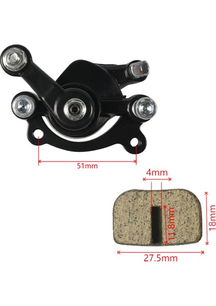 Mini Bisiklet 43, 47, 49CC Mini Atv Goped Scooter Arazi Motosikleti Için Fren Balatalı Arka Disk Fren Kaliperi, Siyah (Yurt Dışından) modelleri