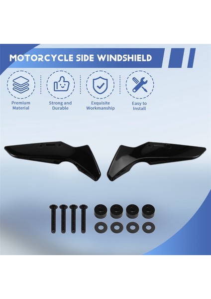 Motosiklet Ön Cam Yan Rüzgar Deflektörü Spoiler Siyah (Yurt Dışından) fırsatları