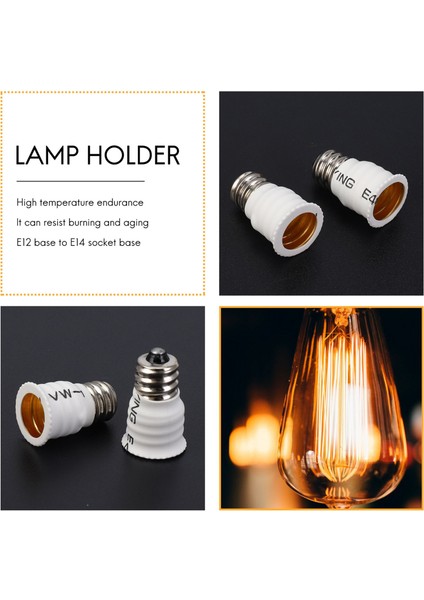 6'lı Paket E12'DEN E14'E Beyaz Ampul Dönüştürücü LED Işık Tutucu Lamba Adaptörü Soket Değiştirici Yüksek Kalite (Yurt Dışından) indirimleri