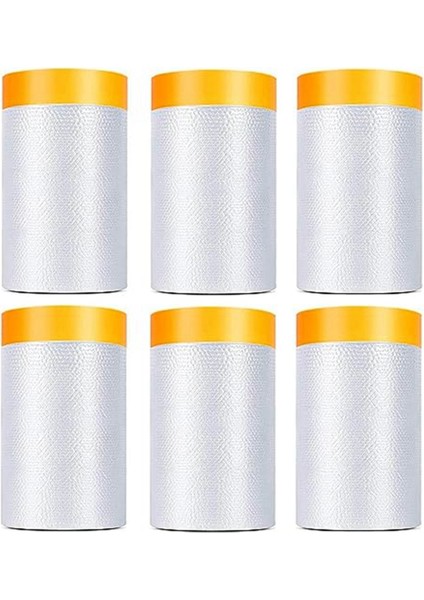 6'lı Paket Bant ve Örtü, 1,8X62,3 Ft Önceden Bantlanmış Maskeleme Filmi, Oto Boyama Kaplaması, Plastik Önceden Yapıştırıcı Film (Yurt Dışından)