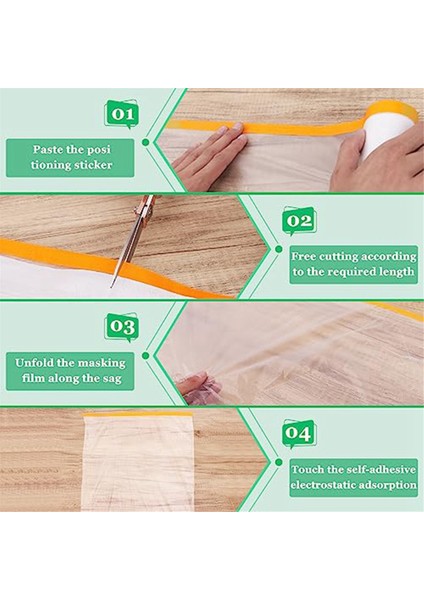 6'lı Paket Bant ve Örtü, 1,8X62,3 Ft Önceden Bantlanmış Maskeleme Filmi, Oto Boyama Kaplaması, Plastik Önceden Yapıştırıcı Film (Yurt Dışından) fiyatları