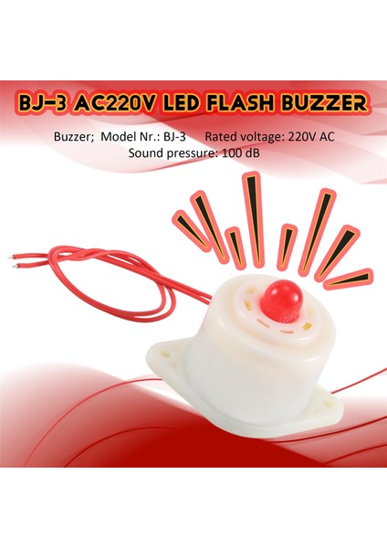 Bj-3 AC220V Endüstriyel LED Flaşör Kırmızı Alarm Sireni Buzzer 100DB Beyaz (Yurt Dışından) fırsatları