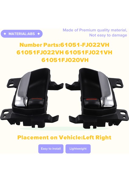 Subaru 2015-2021 Wrx Brz Impreza Forester 61051FJ023VH 61051-FJ022VH 61051FJ021 Için 1 Çift Krom Kapı Iç Kolu (Yurt Dışından) indirimleri