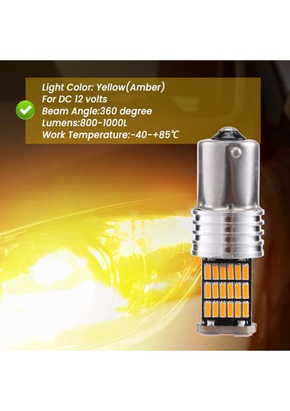 2 Adet 1156 Amber 7506 P21W LED Ampul BA15S (Yurt Dışından) fiyatları