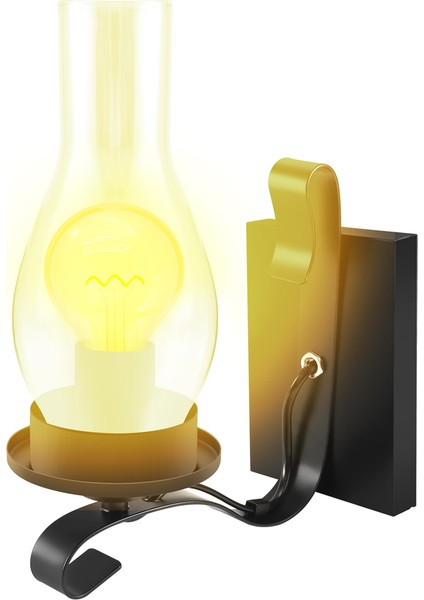 Yatak Odası Için Cam ve Mood Light Dekoratif Lambadan Oluşan Vintage Rustik Duvar Lambası (Ampul Içermez) (Yurt Dışından) fiyatları