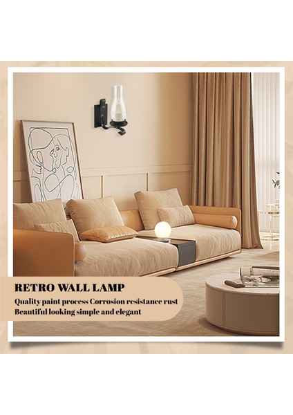 Yatak Odası Için Cam ve Mood Light Dekoratif Lambadan Oluşan Vintage Rustik Duvar Lambası (Ampul Içermez) (Yurt Dışından) fırsatları