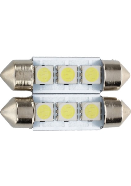 2x C5W 3 LED Smd 5050 36MM Xenon Beyaz Ampul Plaka Mekik Festoon Kubbe Tavan Lambası Araba Lambası (Yurt Dışından)