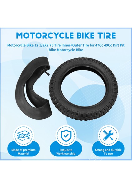 Motosiklet Bisiklet 12 1/2x2.75 Lastik Iç+Dış Lastik 47CC 49CC Arazi Motosikleti Motosiklet Bisikleti (Yurt Dışından) fırsatları
