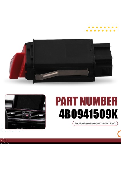 4B0941509K Audi A6 Rs6 S6 1998-2005 Için Araç Tehlike Acil Durum Uyarı Işığı Anahtarı 4B0941509D (Yurt Dışından) indirimleri