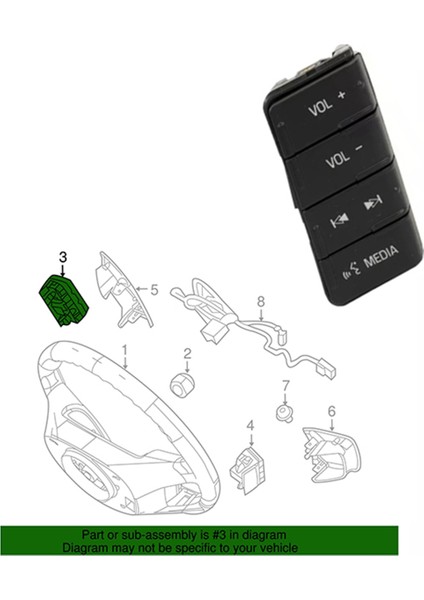 Ford Flex 2009-2012 Için 8A8Z-9C888-BA Direksiyon Simidi Ses Kontrol Anahtarı (Yurt Dışından) fiyatları