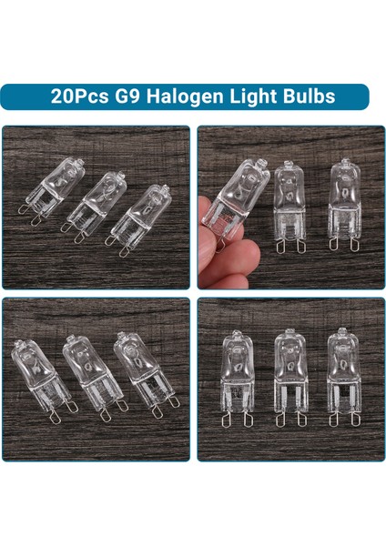 20 Adet G9 Halojen Ampul, 25W Şeffaf Halojen Lambalar, Kısılabilir, Avizeler, Kolye Uçları ve Peyzaj Aydınlatmaları Için Sıcak Beyaz 2800K (Yurt Dışından) indirimleri