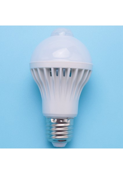E27 LED Ampul Işık Hareket Sensörlü Işık LED Pır Hareket Sensörlü Lamba Küre Ampul Işık Lambası, 5W (Yurt Dışından) fırsatları