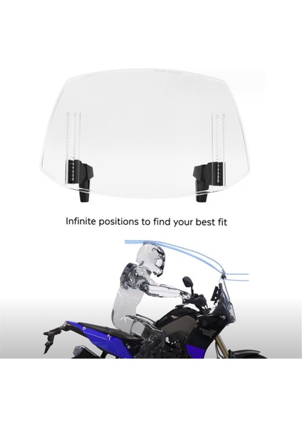 Evrensel Motosiklet Ayarlanabilir Ön Cam Uzatma - Honda Suzuki Kawasaki Yamaha Bmw Ducati Aprilia'ya Uygun (Şeffaf) (Yurt Dışından) modelleri