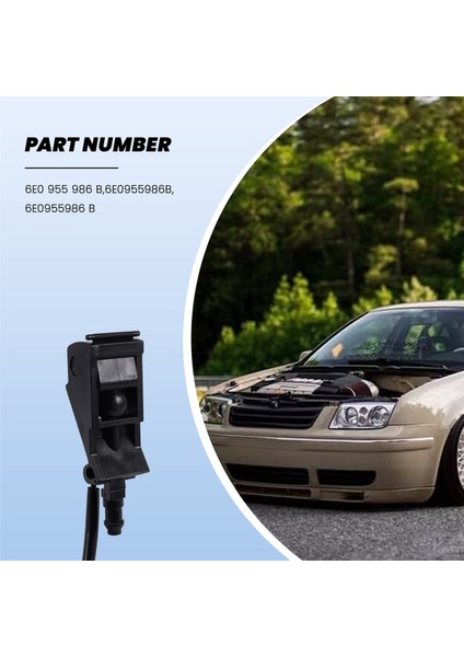 Bora Mk4 Golf Mk4 Passat B5 Beetle Skoda Rapid Seat 6E0955986B Için Araç Isıtmalı Ön Cam Yıkama Püskürtme Ucu (Yurt Dışından) modelleri