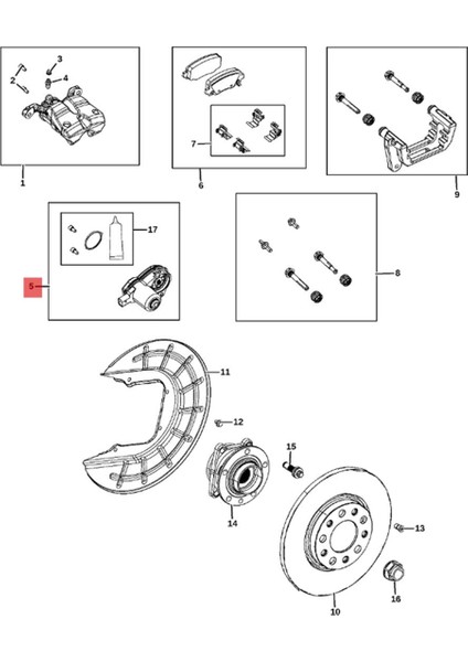 Jeep Cherokee Compass Chrysler 200 14-2021 Arka Fren Silindiri Motoru 53379831 Için Park Freni Aktüatörü 68225300AA (Yurt Dışından)