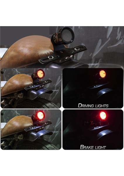 Harley Sportster'lar Honda A Için Siyah Braketli Motosiklet Retro LED Arka Fren Lambası Plaka Lambası (Yurt Dışından) modelleri