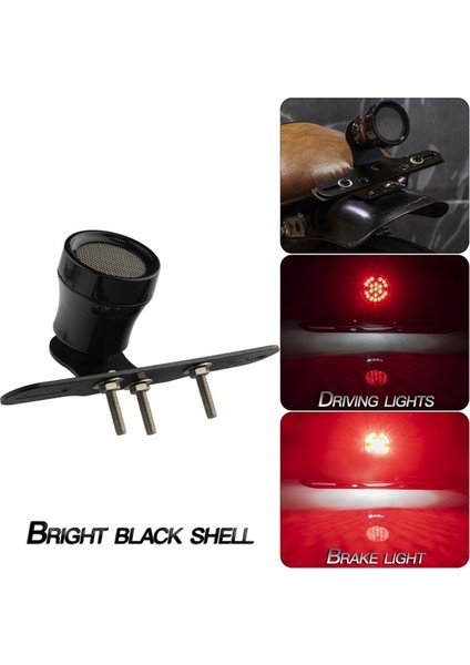 Harley Sportster'lar Honda A Için Siyah Braketli Motosiklet Retro LED Arka Fren Lambası Plaka Lambası (Yurt Dışından) fırsatları