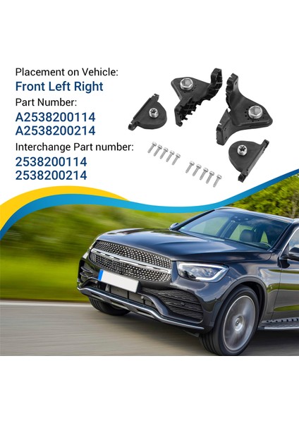 Mercedes-Benz Glc-Class X253 2015-2019 A2538200114 2538200214 Için 1 Çift Sol + Sağ Ön Far Tamir Montaj Rs Braket Kiti (Yurt Dışından) fırsatları