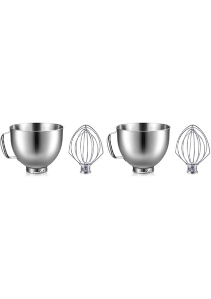 Kitchenaid Için 2x Paslanmaz Çelik Kase Eggbeater 4 5-5 Tilt Kafası Stand Mixer Kitchenaid Mikser Kasesi (Yurt Dışından)
