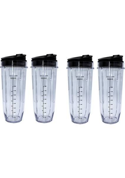 Nutri Ninja Auto-Iq 1000W ve Çift Blender Için Kapalı Kapak Ninja Yedek Parçaları ve Aksesuarları ile 2x 32 Onsluk (Yurt Dışından)