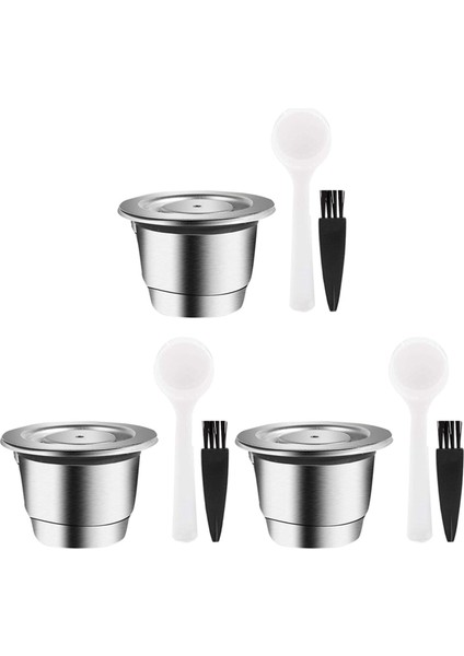 3x Espresso Doldurulabilir Kapsül Yeniden Kullanılabilir Nespresso Pod Espresso Kahve Pod Paslanmaz Çelik Kapsül Uyumlu (Yurt Dışından)